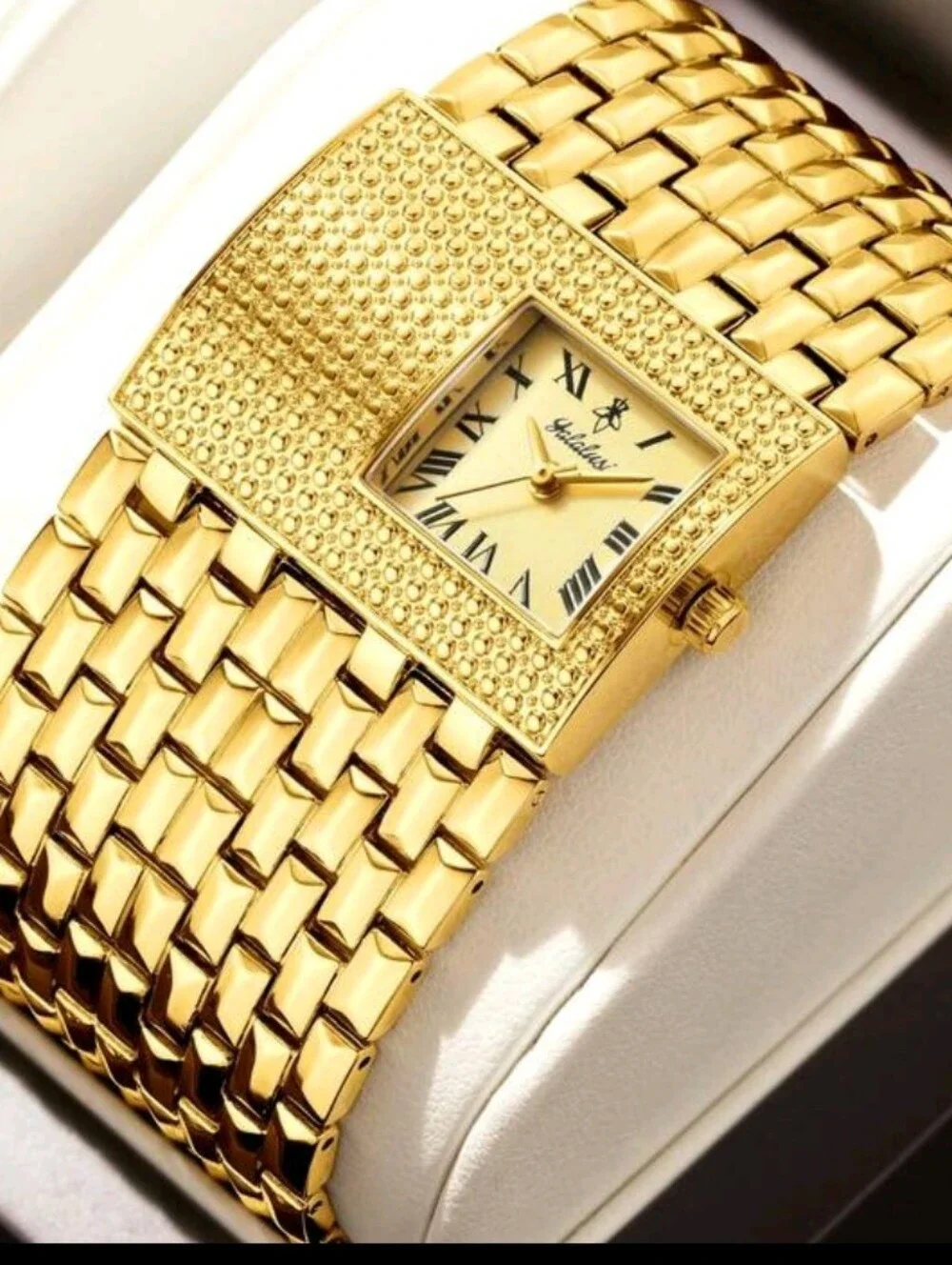 Women's Gold-Tone Bracelet Watch with Roman Dial